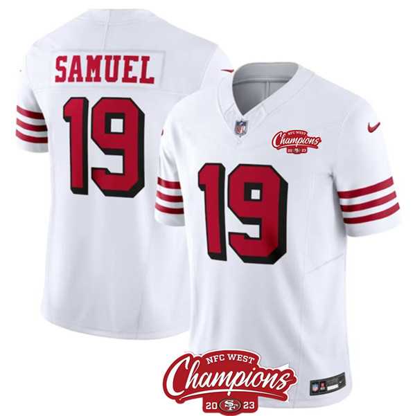 Men & Women & Youth San Francisco 49ers #19 Deebo Samuel White 2023 F.U.S.E. NFC West Champions Patch Alternate Stitched Jersey,We sell and wholesale Men & Women & Youth San Francisco 49ers #19 Deebo Samuel White 2023 F.U.S.E. NFC West Champions Patch Alternate Stitched Jersey on line form chian!